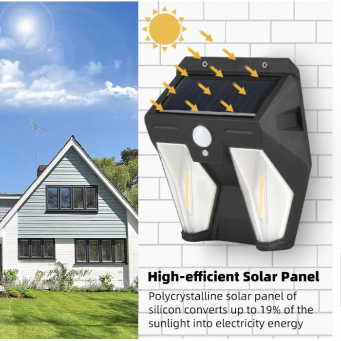 PL452 Вуличний ліхтар з сонячною панелю з датчиком руху (80)