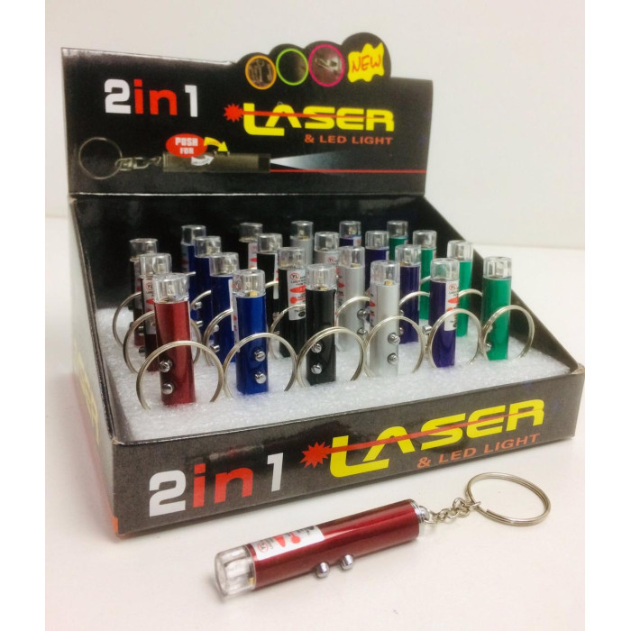 Брелок LAZER ZK-8 / WD-227/ліхтар + лазер (600 шт./ясть)