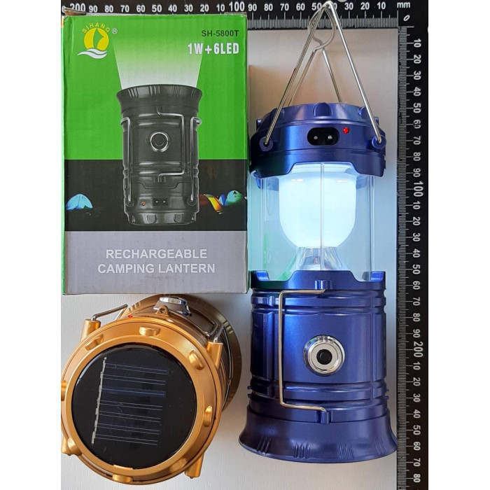 Ліхтар для кемпінгу SH 5800/2025 Solar з ліхтариком на сонячній батареї (72 шт./ясть)