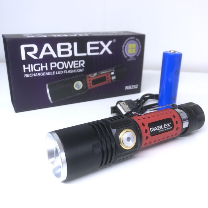 Ліхтарик ручний P50 + Zoom + акумулятор + індикатор заря Rablex RB 252 (120 шт/ящ)