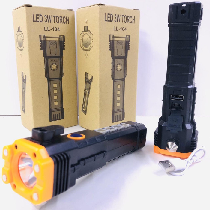 Ліхтар ручний акумуляторний із бічною підсвіткою LL 104 (100 шт./яск.)