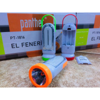 Ліхтар ручний з бічною лампою на батарейках PT 1816 (192 шт./яский)