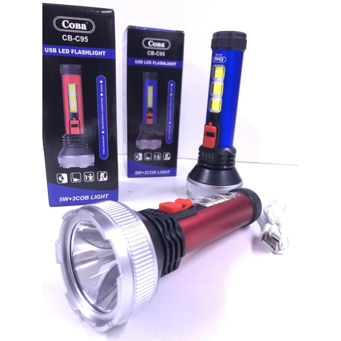 Ліхтар з бічною підсвіткою CB C95 COB+USB CHARGE (120 шт./яский)