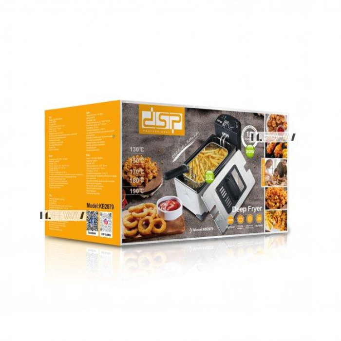Фритюрниця для будинку електрична зі знімною чашею з терморегулятором 3л 2 KB 2079 (4шт/ящ)