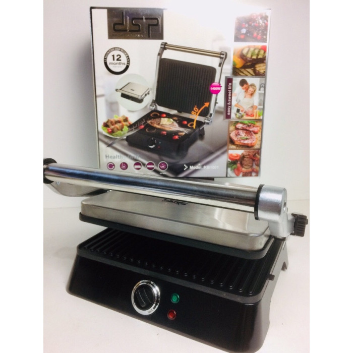 Гриль DSP KB 1001 електричний притискний з таймером 1400 Вт (3 шт./ясть)