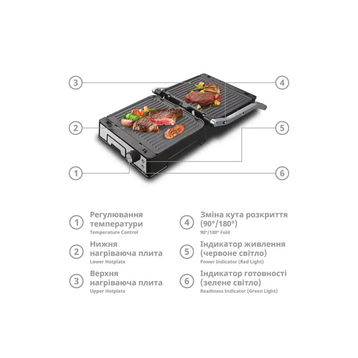 Гриль контактний 3000Вт BBQ BITEK BT-2687/ 6687 (6)