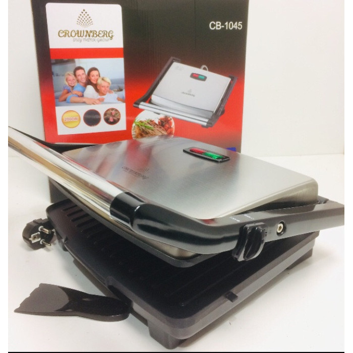 Притискний Контактний електричний гриль електрогриль барбекю CROWNBERG CB 1045 (4 шт./ящи)