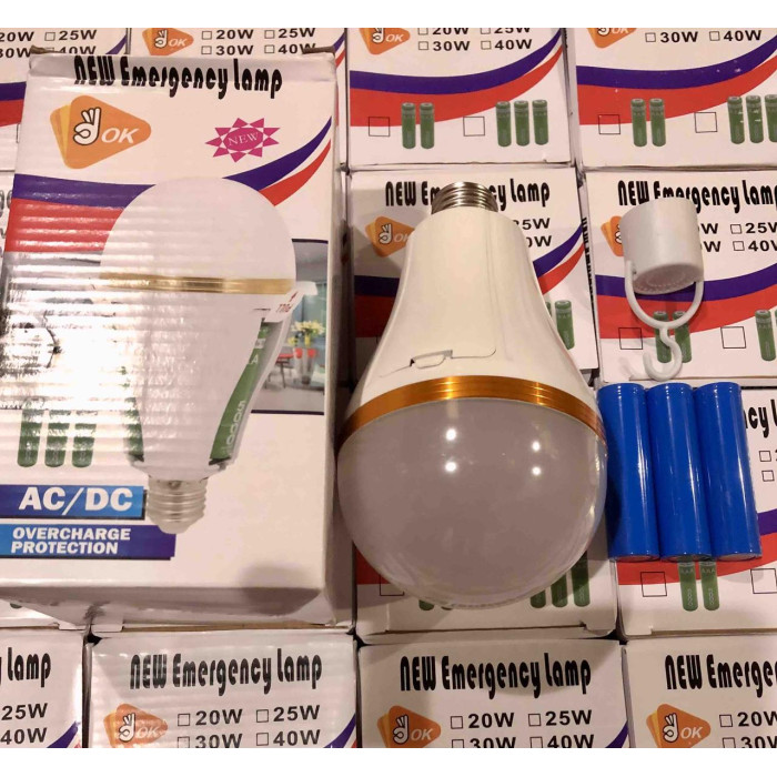 Лампочка з акумулятором E 27 3 x 18650 30w FA 3933/3584 (50)