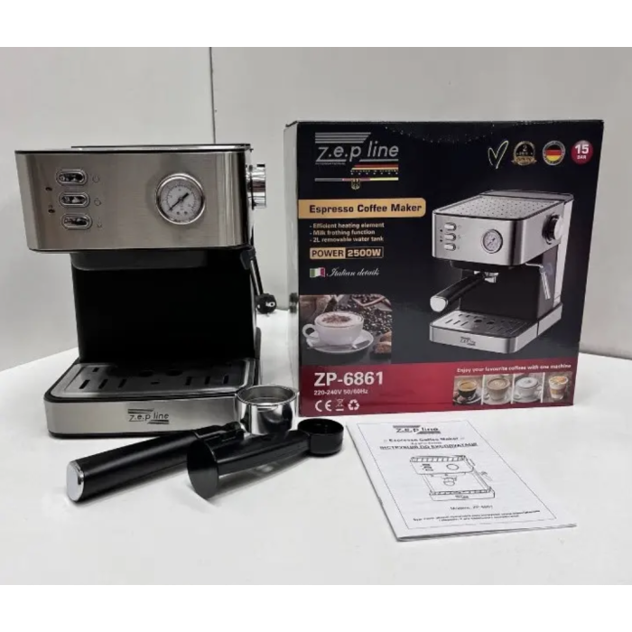 Кавоварка Еспресо Zepline ZP-6861 2500Вт з функцією спінювання молока (2)