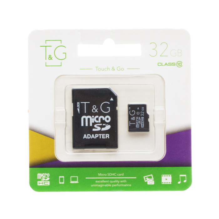 Картка пам'яті T&G micro SDHC 32 GB Class 10 +адаптер