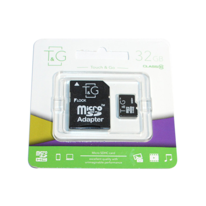 Картка пам'яті T&G micro SDHC 32 GB Class 10 +адаптер