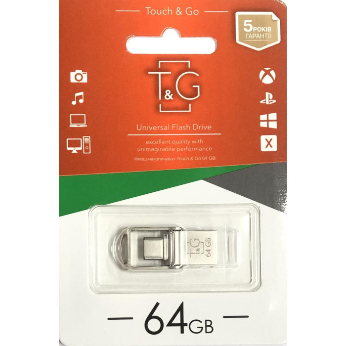 Накопичувач USB 64GB T&G Type C металева серія 104