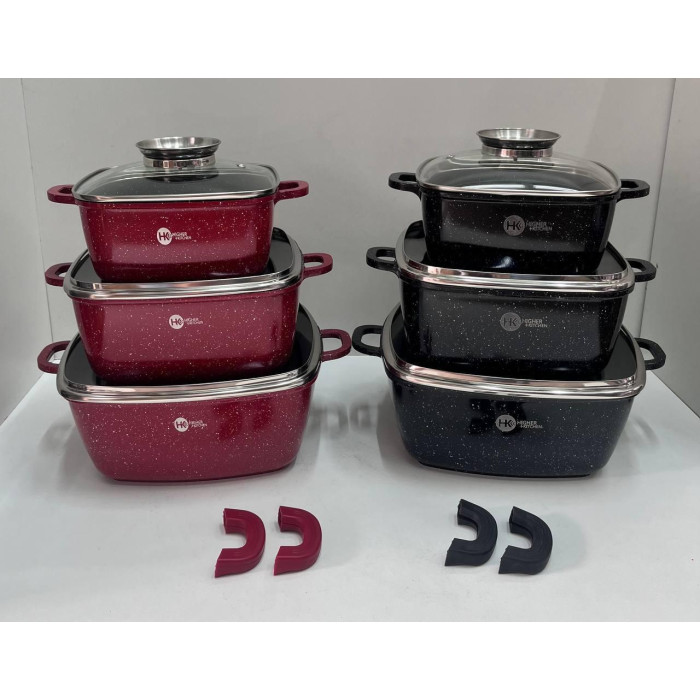 HK-302 Посудина набір граніт квадрат (3 шт) (4)