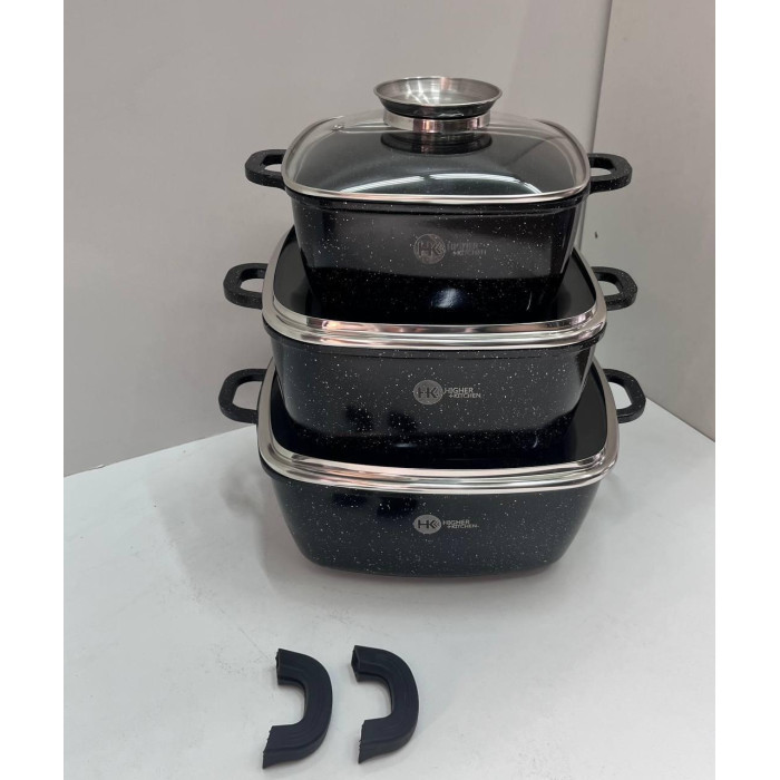 HK-302 Посудина набір граніт квадрат (3 шт) (4)