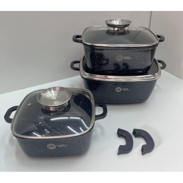 HK-302 Посудина набір граніт квадрат (3 шт) (4)