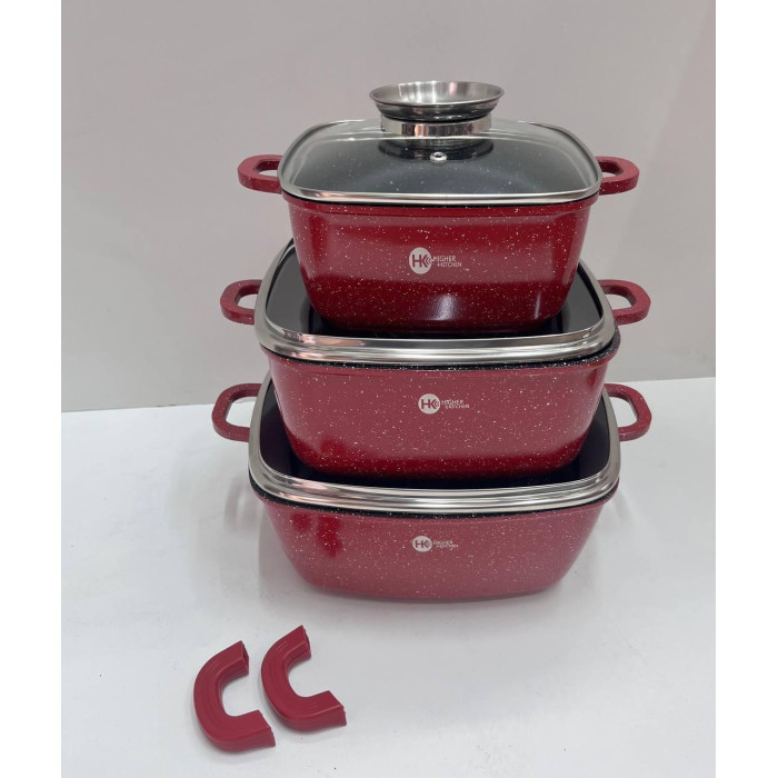 HK-302 Посудина набір граніт квадрат (3 шт) (4)