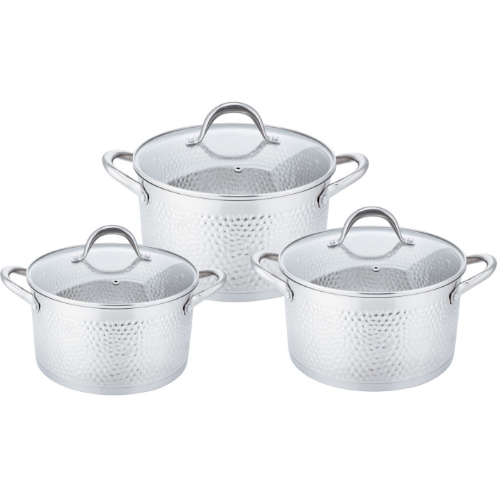 BN-682 Набір каструль-Нерж. сталь, 1,9 л, 2,6 л, 3,6 л. 6 предм (4)