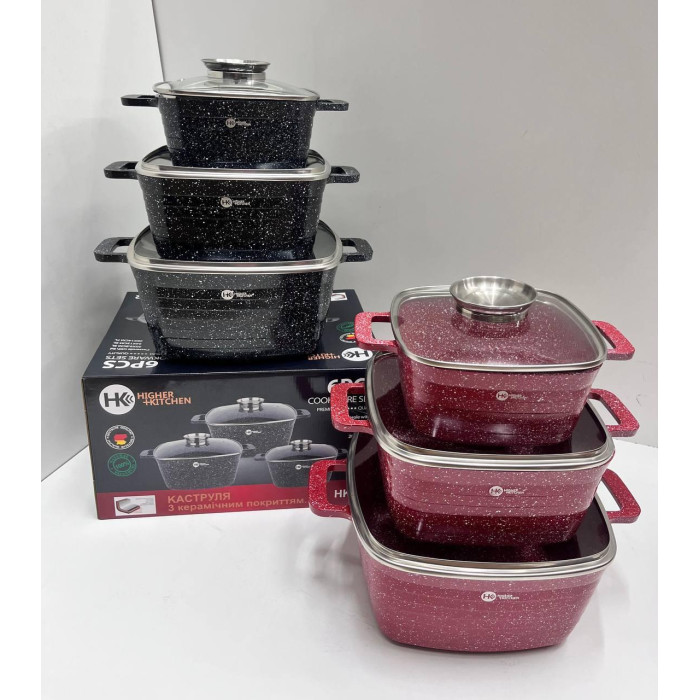 HK-322 Посуд Набір квадратних казанів Higher Kitchen (4)