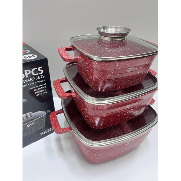 HK-322 Посуд Набір квадратних казанів Higher Kitchen (4)