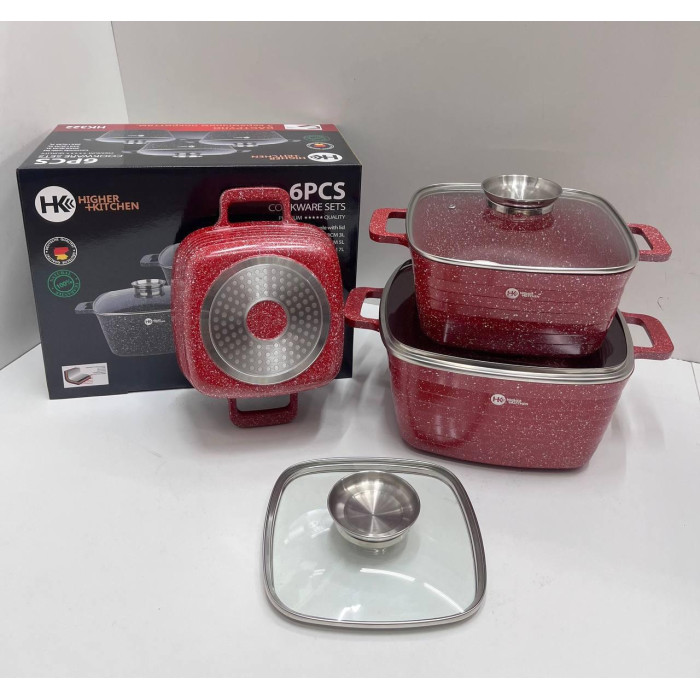 HK-322 Посуд Набір квадратних казанів Higher Kitchen (4)