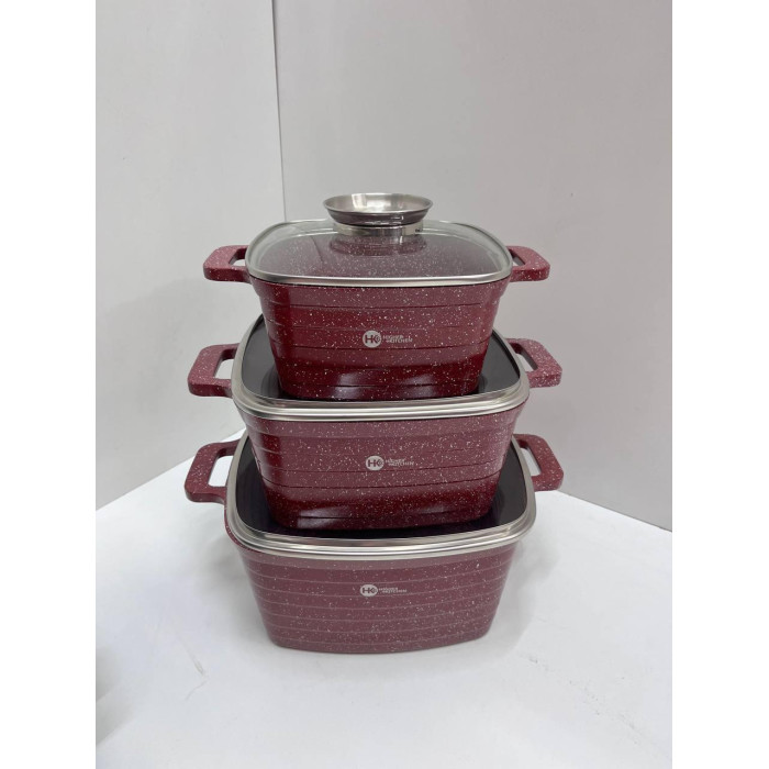 HK-322 Посуд Набір квадратних казанів Higher Kitchen (4)