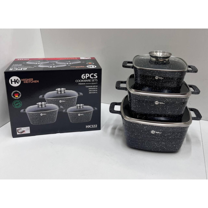 HK-322 Посуд Набір квадратних казанів Higher Kitchen (4)