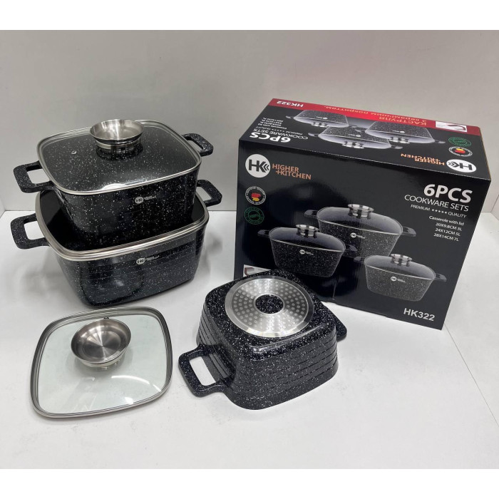 HK-322 Посуд Набір квадратних казанів Higher Kitchen (4)