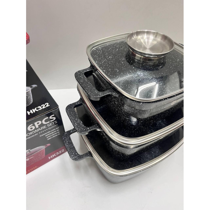 HK-322 Посуд Набір квадратних казанів Higher Kitchen (4)