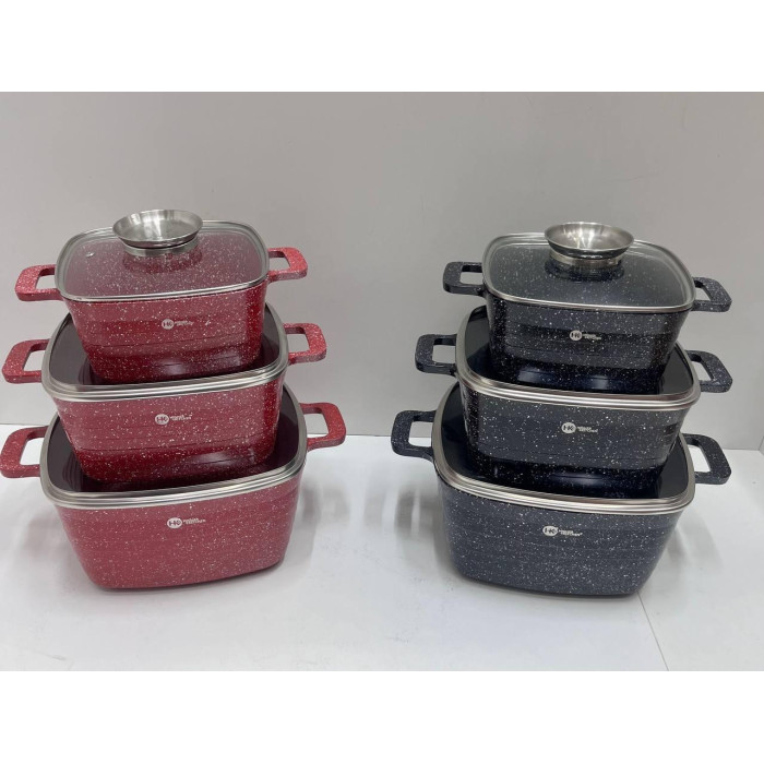 HK-322 Посуд Набір квадратних казанів Higher Kitchen (4)