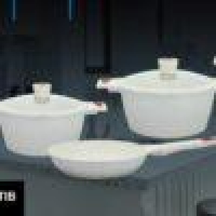 BN-357 (2)-Набір каструль 9 пр ковшик1,4 л; 2,4л; 4л; 6,3 л; сковорода 24 см Мармурове покр (2)