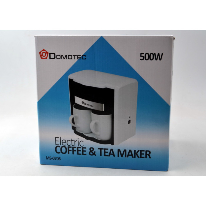 Кавоварка + 2 чашки DOMOTEC White MS-0706/6690 (6 шт./ясть)