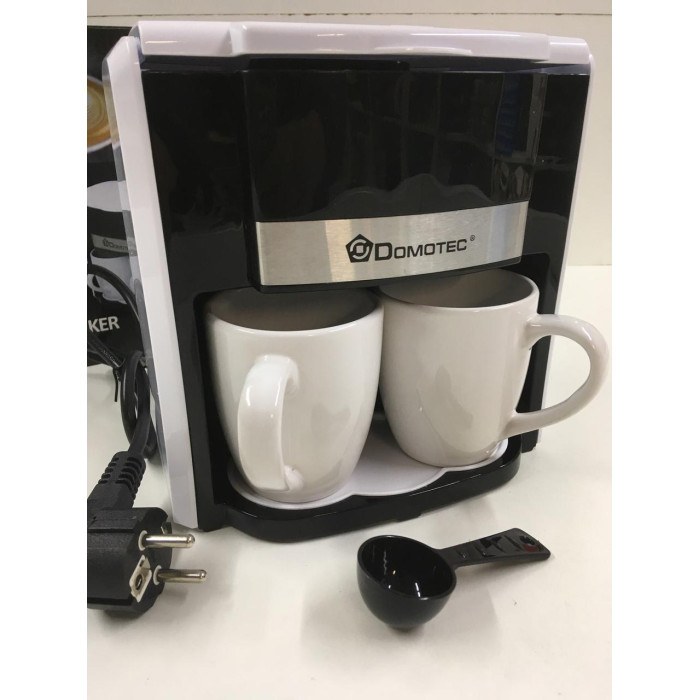 Кавоварка + 2 чашки DOMOTEC White MS-0706/6690 (6 шт./ясть)