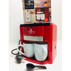Кавоварка з двома чашками електрична Червона Kingbeg KB 1991 (6 шт./ясть)