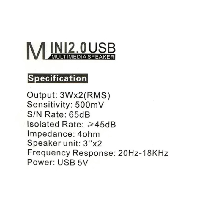 Музичні колонки для комп'ютера 2.0 6Вт FT-188 7658 (36 шт)