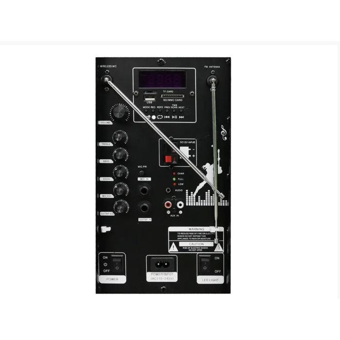 Акустична переносна колонка ZXX-9191/ 8215 60Вт 12" 67х38х32см TWS/FM/USB/TF/SD/BT/REC/LED/2MIC (1)