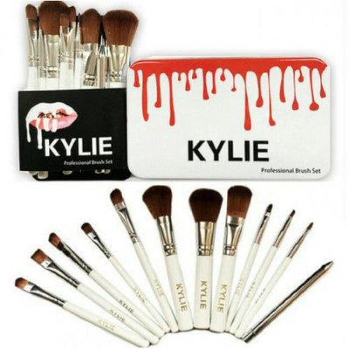 KYLIE Пензлик для макіяжу Make-up brush set білий 12 шт ART-4022 (160 шт)