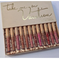 Набір матовою рідкої помади KYLIE VACATION 8648 ( бежевою 12шт.в упоковке )