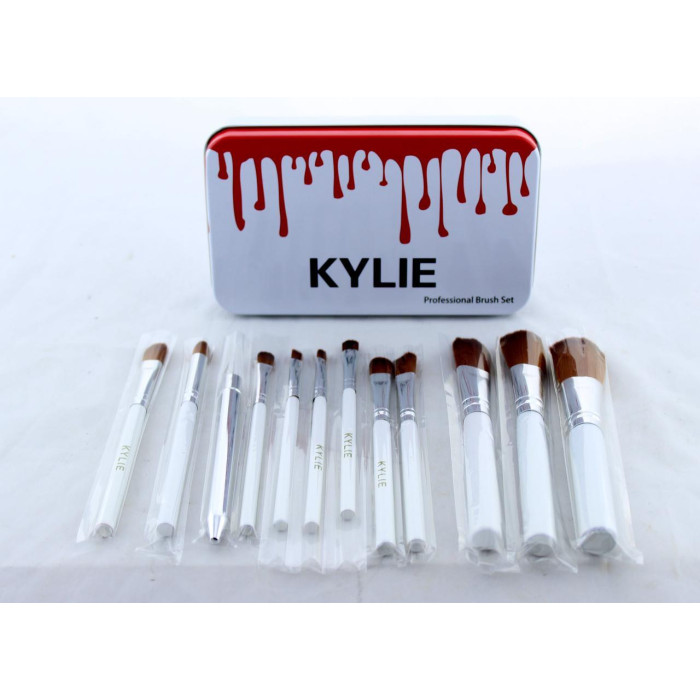 KYLIE Пензлик для макіяжу Make-up brush set білий 12 шт ART-4022 (160 шт)