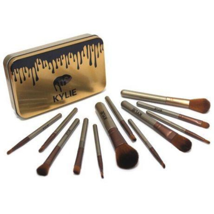 KYLIE KYLIE Пензлик для макіяжу Make-up brush set золотий 12 штук ART-4330 (160 шт./ясть)