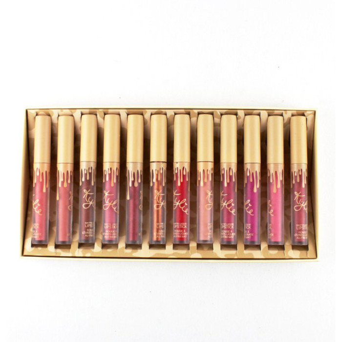 Набір матової рідкої помади KYLIE (золотої, 12 шт. в упоковці)