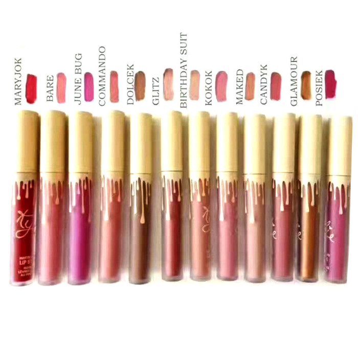 Набір матової рідкої помади KYLIE (золотої, 12 шт. в упоковці)