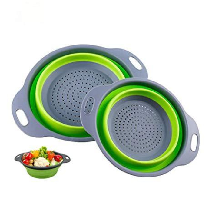 Друшляк силіконовий складаний великий + маленький Collapsible filter bassets JM-611 (54 шт./ясть)