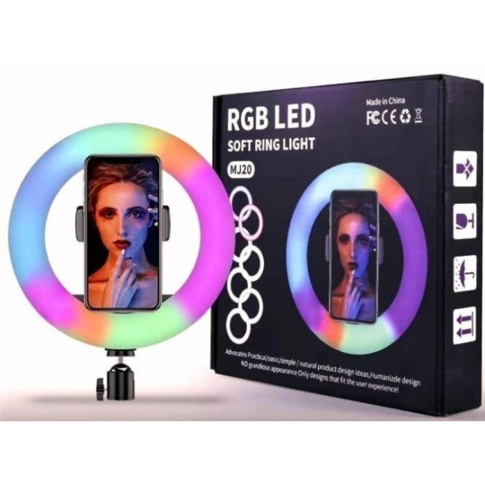 Кільцева LED-лампа RGB MJ20 (20 см) (1 кріплення) (керування на дроті) (40)