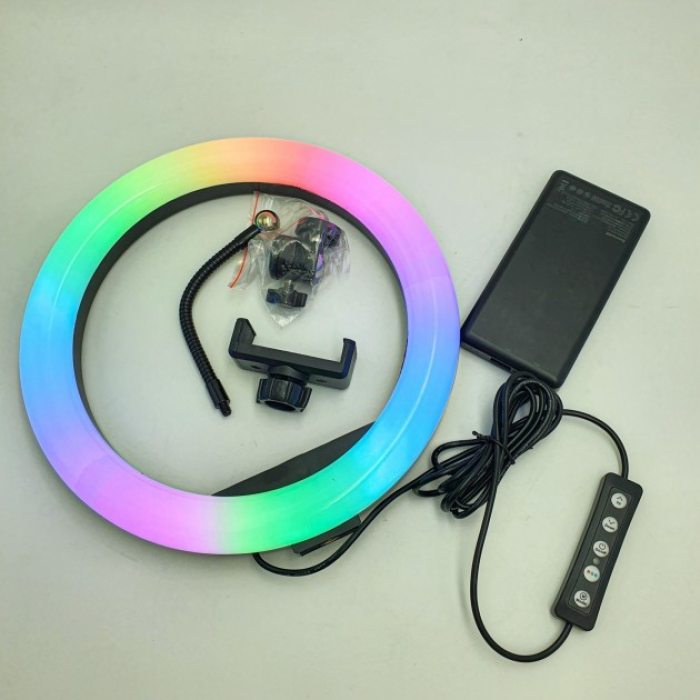Кільцева LED-лампа RGB MJ20 (20 см) (1 кріплення) (керування на дроті) (40)
