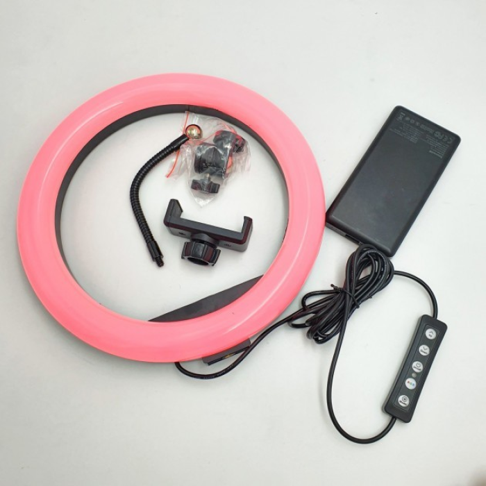 Кільцева LED-лампа RGB MJ20 (20 см) (1 кріплення) (керування на дроті) (40)