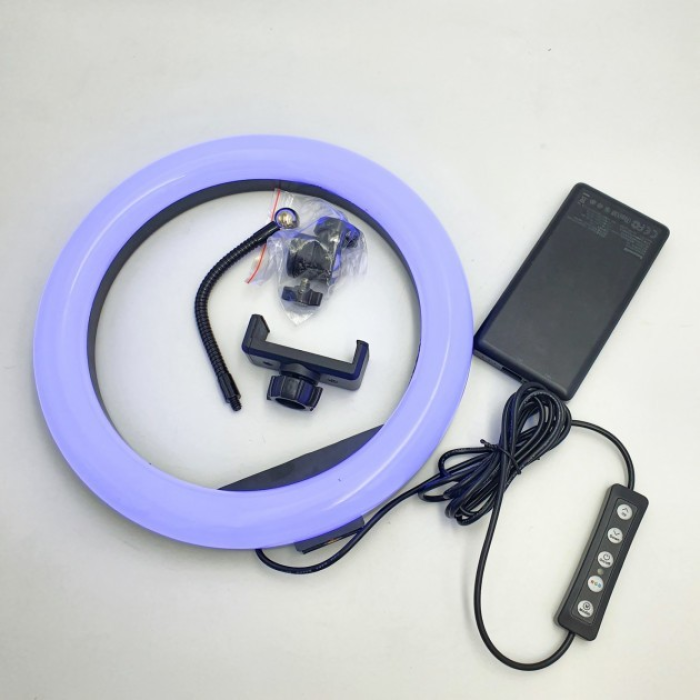 Кільцева LED-лампа RGB MJ20 (20 см) (1 кріплення) (керування на дроті) (40)