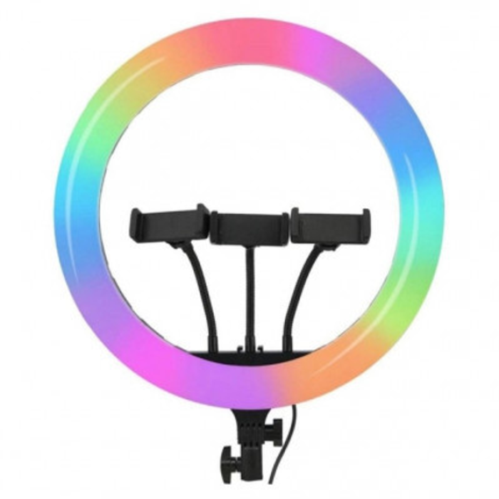Кільцева LED-лампа RGB MJ36 (36 см) (3 кріплення) (керування на дроті) (20)