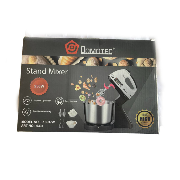 Міксер стаціонарний 250Вт пластикова чаша DOMATEC R 6637W/ 9331 (12)