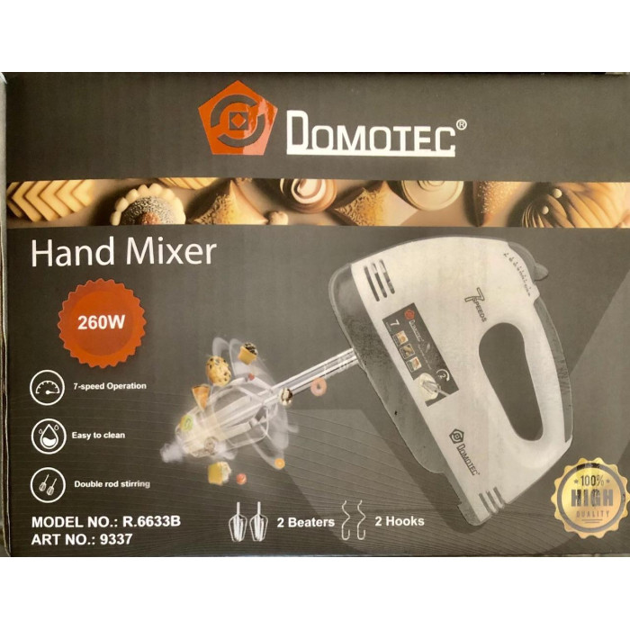 Міксер ручний 260Вт DOMATEC R 6633B BLACK/ 9337 (24 шт)