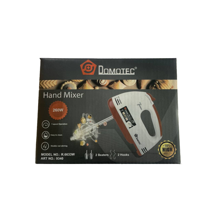 Міксер ручний 260Вт DOMATEC R 6633W WHITH/ 9340 (24 шт)